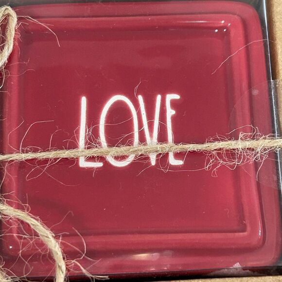 Rae Dunn Jewelry Boxes Red Set of 2 Embossed Artisan Collection by Magenta - Picture 3 of 6